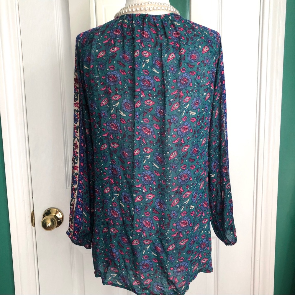 Lucky Brand teal floral top small - Picture 6 of 8
